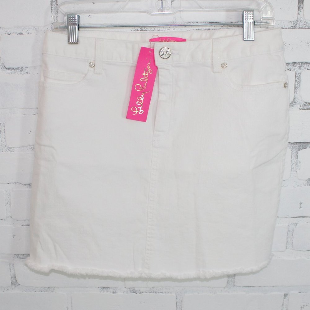 Lilly Pulitzer Kooper Resort White Denim Skirt